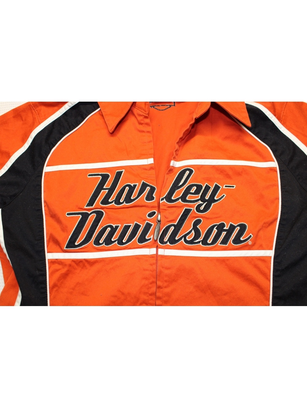 Harley Davidson Women’s Zip Up Short Sleeve Size Medium - Picture 2 of 5